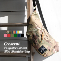 ポリエステルキャンバスハーフムーンミニショルダーバッグ