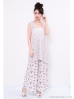 ミックス透かし編みプルオーバー/ラベンダー