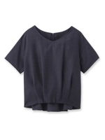 裾タックブッチャーブラウス/ネイビー(093)