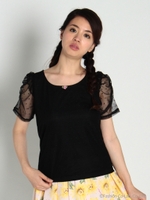 PetitローズドットチュールTOPS/ブラック