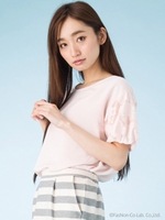 【Marie Hill】オパール花柄パブ袖ブラウス/ブルー