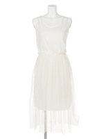 【chille anap】チュールスカート切替ワンピース/WH