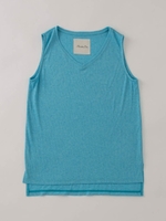 ベアテレコVネックノースリーブ/SAXBLUE