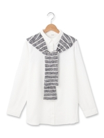 肩かけストール付きシャツ/ホワイト系(002)