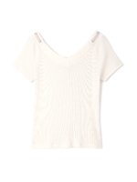 BOW BACK RIB TOP/ホワイト(030)
