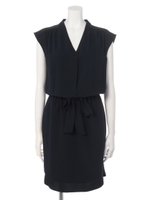 Ｖネックゆるシャツワンピース(ネイビー)/ネイビー