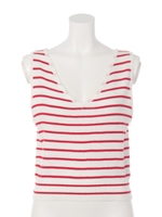 BACKレースニットタンク/レッド