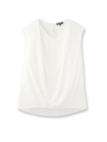 Vネックドレープフレンチカットソー/ホワイト(601)