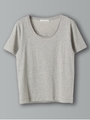 ・16/-OE天竺UネックTシャツ/レッド