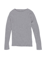 【Casual】スリットスリーブリブニット/ブルー