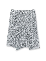 イレギュラーヘム総柄スカート/マスタード(133)