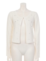 クリアビジューカーデ/WHT