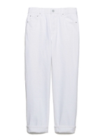 ハイウエストスリムストレートパンツ/WHT