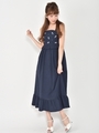 ビジューマキシワンピース/ネイビー