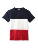 ヘリンボンパネルボーダーTシャツ/カーキ(127)