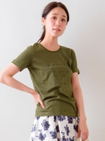 メッセージプリントTシャツ/カーキグリーン