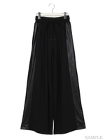 レザーサイドラインパンツ/ブラック