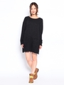 GIRLS KNIT FLARED DRESS/ブラック