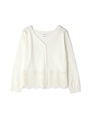 LACE HEM CARDIGAN/ブラック(010)