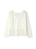 LACE HEM CARDIGAN/ブラック(010)
