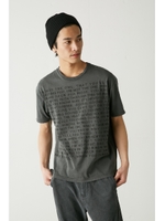 【AZUL by moussy】ステンシルロゴピグメントクルーネック半袖T/L/BLK