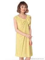 アシメリボンサックドレス/イエロー