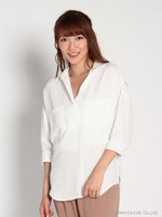 スキッパーゆる7分ブラウス/ホワイト