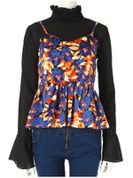 フラワーぺプラムセット/ネイビー