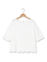 ローン刺繍ブラウス/ホワイト系(002)