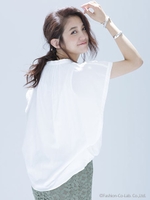 ワイドタックブラウス/ホワイト