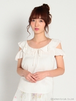 肩開きブラウス/ホワイト