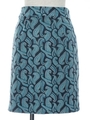 ペイズリージャガードペンシルスカート/ブルー