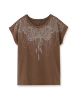 エスニック刺繍カットソー/ネイビー(093)