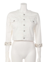 カフスビジューデニムJK/WHT