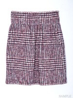 グレンチェックギャザースカート/ブラック