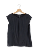 袖ティアードタックブラウス/ネイビー(093)