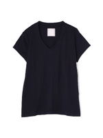 《BLANCHIC》ギザコットン半袖Ｖネックカットソー/ネイビー(120)