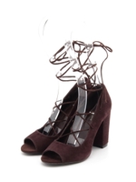 ★JOC レースアップ オープントゥ パンプス/BLACK