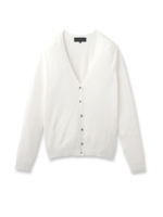 [L]切り替えVネックカーディガン/ホワイト(001)