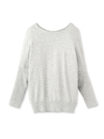 [S]ドロップショルダーバックボタンニット/ライトグレー(911)