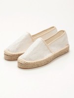 【GDS】 フラットソールレースエスパドリーユ/ホワイト