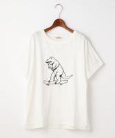 スケボーティラノ刺しゅうTシャツ