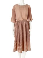 プリーツワンピース/ブラック