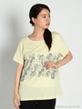 春ののはら刺しゅうプリントTシャツ/ライトグリーン