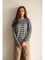 【AZUL by moussy】ウォッシャブルソフトタッチ片畦ドルマンニットプルオーバー/M/BLK