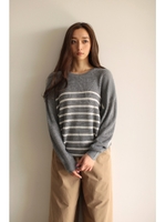 【AZUL by moussy】ウォッシャブルソフトタッチ片畦ドルマンニットプルオーバー/M/BLK