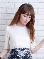 シンプルクルー5分袖ニット/ブラック