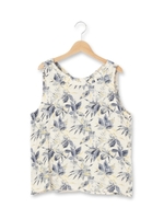 ボタニカル柄ノースリーブブラウス/ネイビー(793)