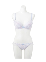 PUG(パグ) 水彩タッチフラワープリント ブラ&ショーツ/ライトパープル(181)