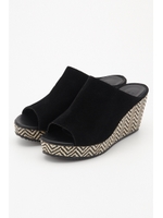 【AZUL by moussy】フェイクスェード柄ウェッジサンダル/柄BLK